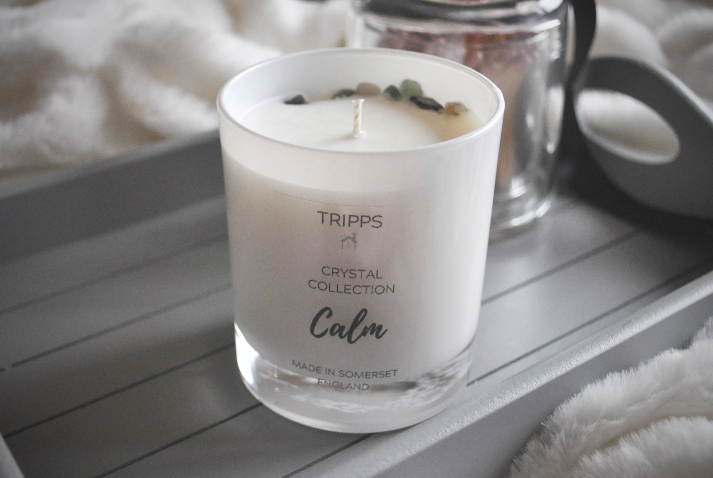calm crystal candle handmade hand-poured somerset british wax